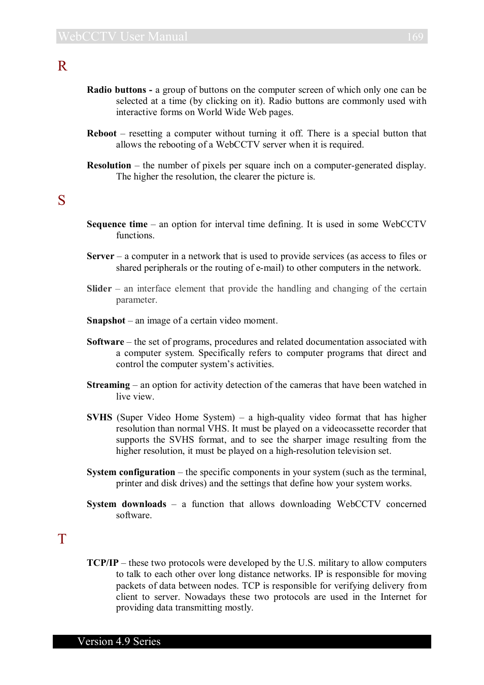 Webcctv user manual | Quadrox WebCCTV User Manual User Manual | Page 169 / 170