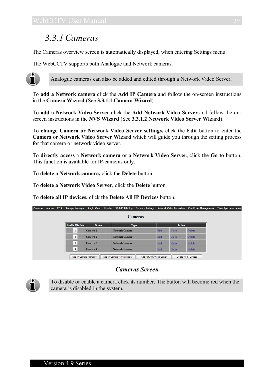 1 cameras, Webcctv user manual | Quadrox WebCCTV User Manual User Manual | Page 29 / 170