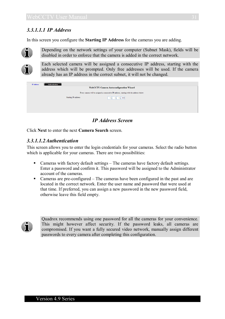 Webcctv user manual | Quadrox WebCCTV User Manual User Manual | Page 31 / 170