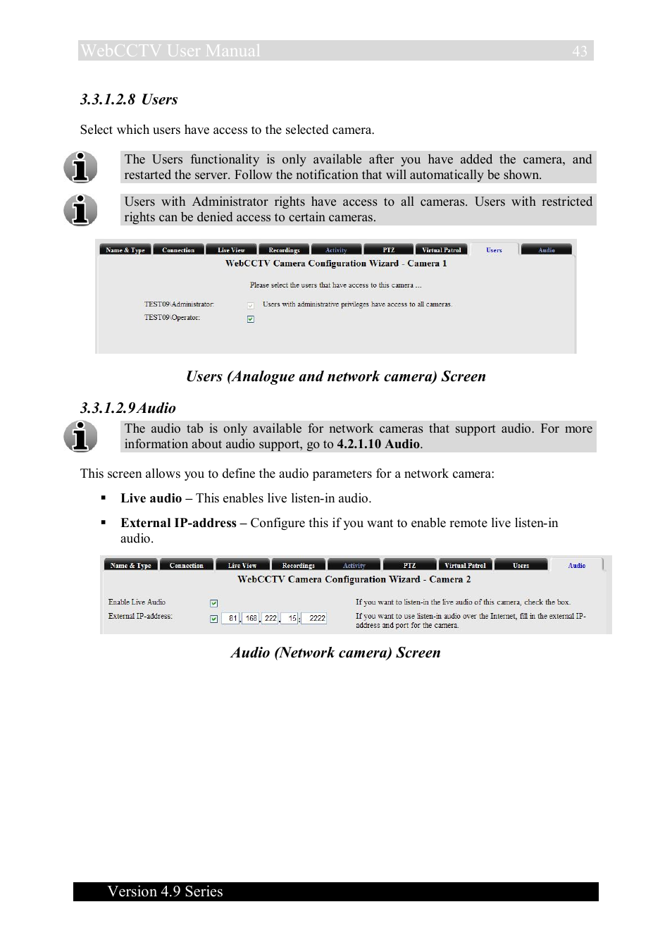 Webcctv user manual | Quadrox WebCCTV User Manual User Manual | Page 43 / 170