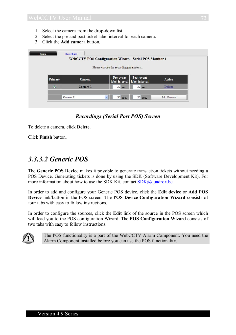 2 generic pos, Webcctv user manual | Quadrox WebCCTV User Manual User Manual | Page 73 / 170