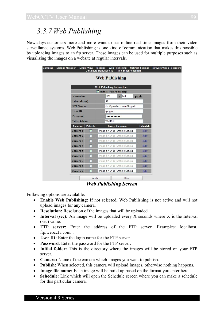 7 web publishing, Webcctv user manual | Quadrox WebCCTV User Manual User Manual | Page 99 / 170