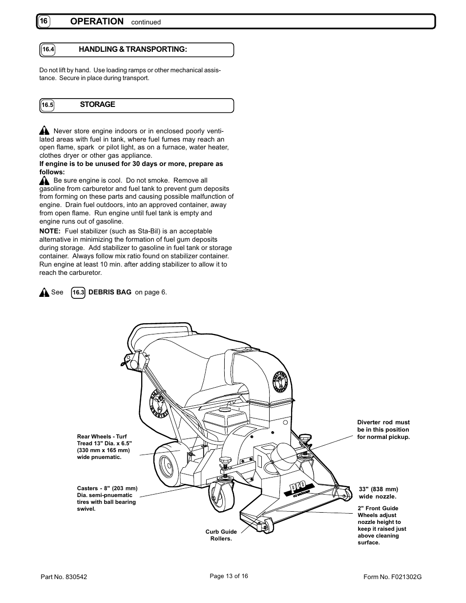 Operation | Billy Goat VQ802SPH User Manual | Page 13 / 16