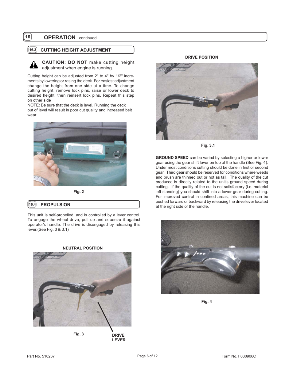 Operation | Billy Goat HW651SP User Manual | Page 6 / 12