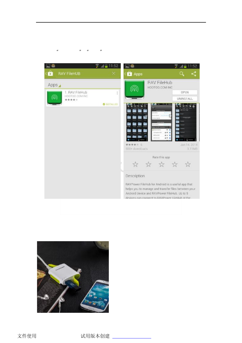 RAVPower RP-WD02 for Android User Manual | 11 pages