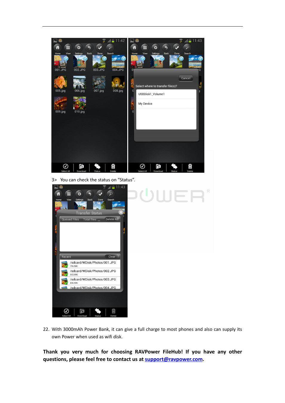 RAVPower RP-WD01 for Android User Manual | Page 11 / 11