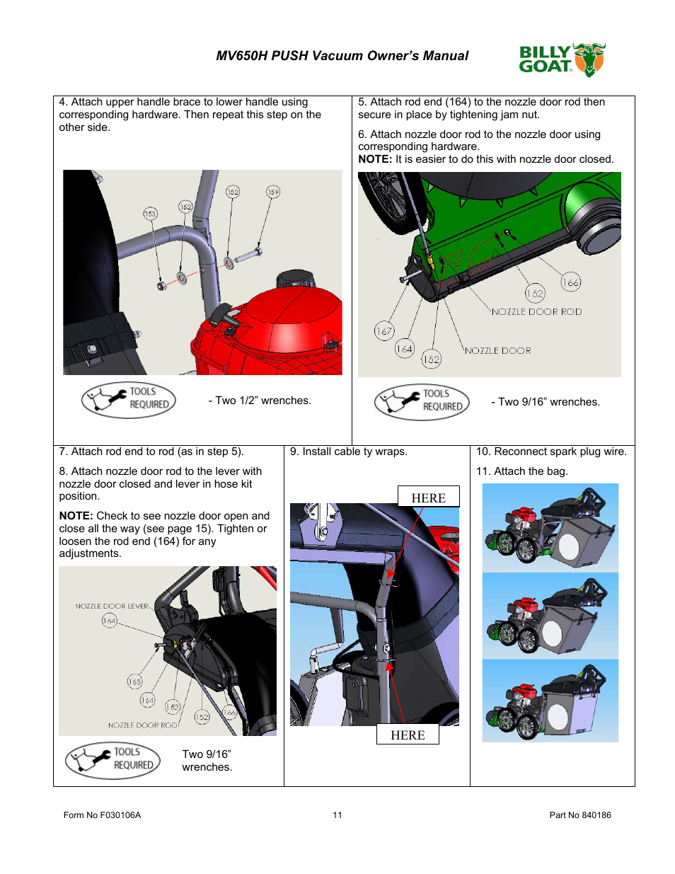 Billy Goat MV650H User Manual | Page 11 / 28