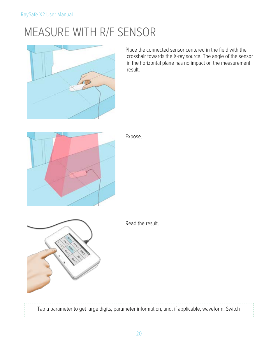 Measure with r/f sensor | RaySafe X2 Manual User Manual | Page 20 / 51
