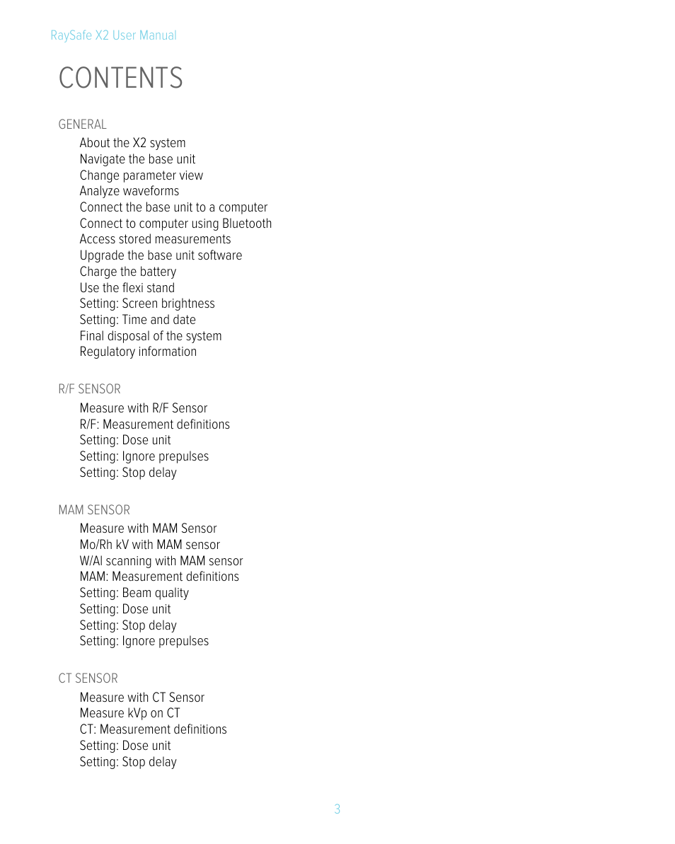 RaySafe X2 Manual User Manual | Page 3 / 51