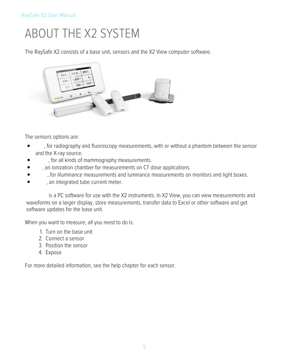 About the x2 system | RaySafe X2 Manual User Manual | Page 5 / 51