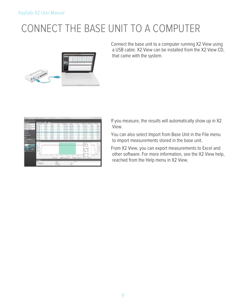 Connect the base unit to a computer | RaySafe X2 Manual User Manual | Page 9 / 51