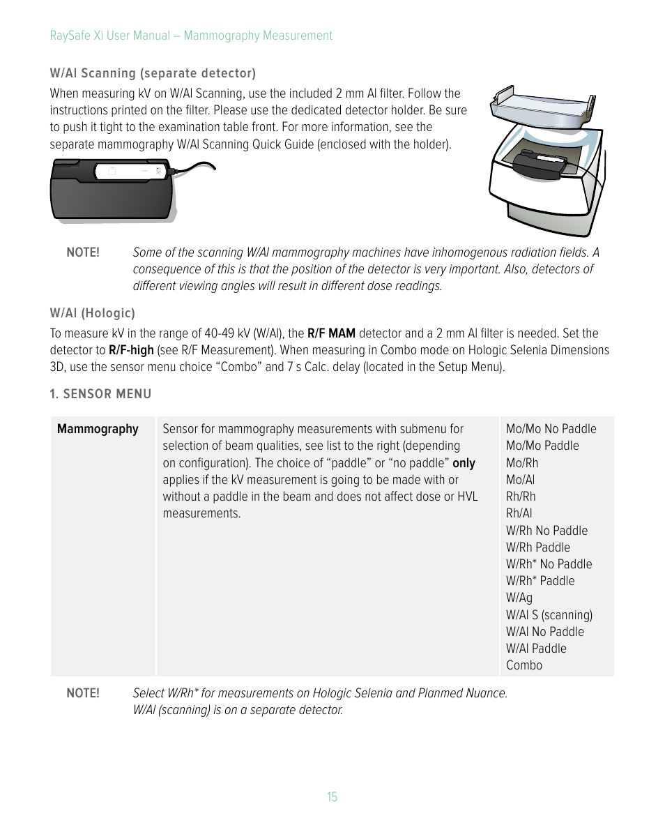 RaySafe Xi User Manual | Page 15 / 49