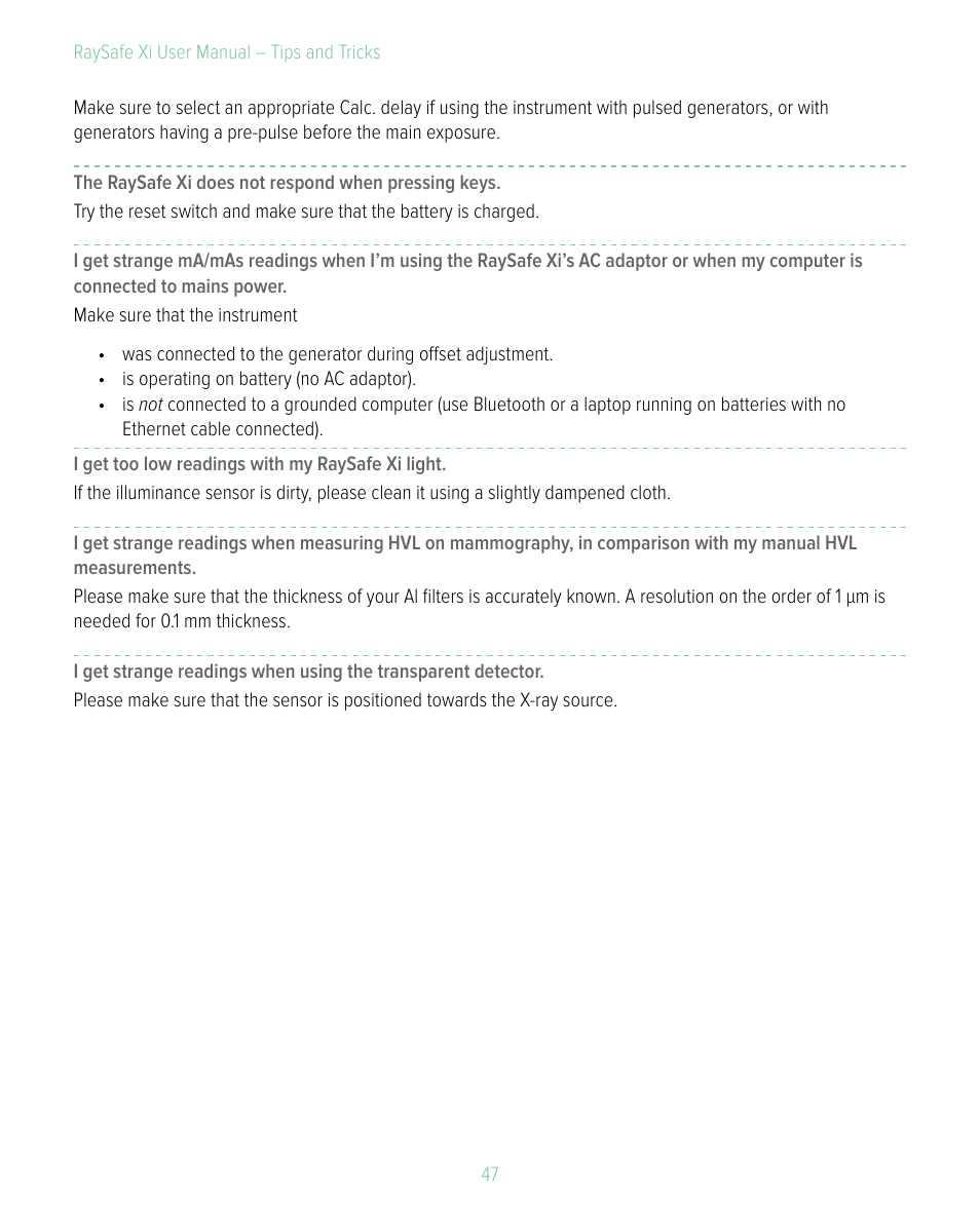 RaySafe Xi User Manual | Page 47 / 49