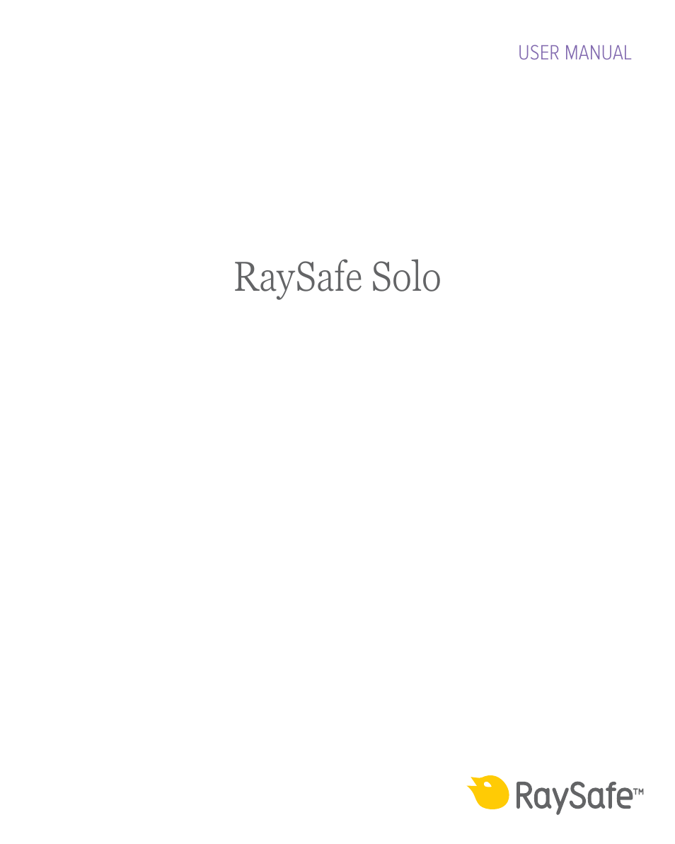 RaySafe Solo User Manual | 44 pages