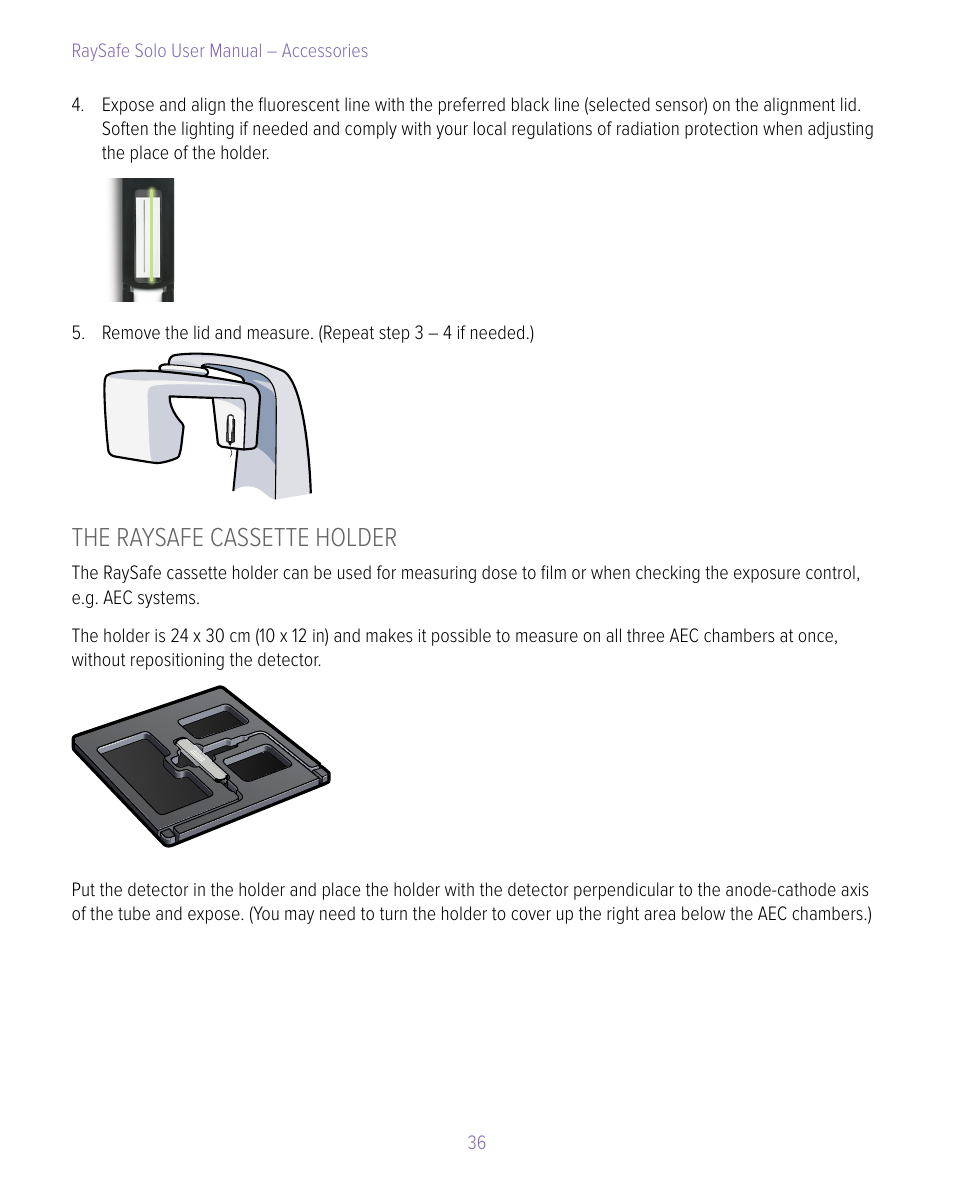 The raysafe cassette holder | RaySafe Solo User Manual | Page 36 / 44