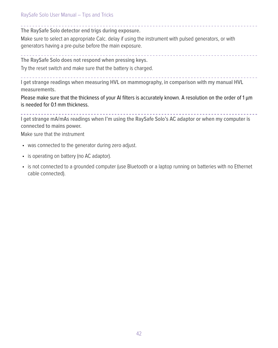RaySafe Solo User Manual | Page 42 / 44