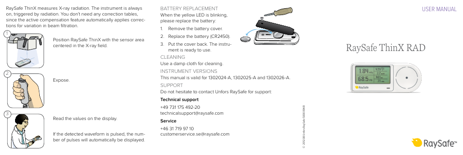 RaySafe ThinX RAD User Manual | 2 pages