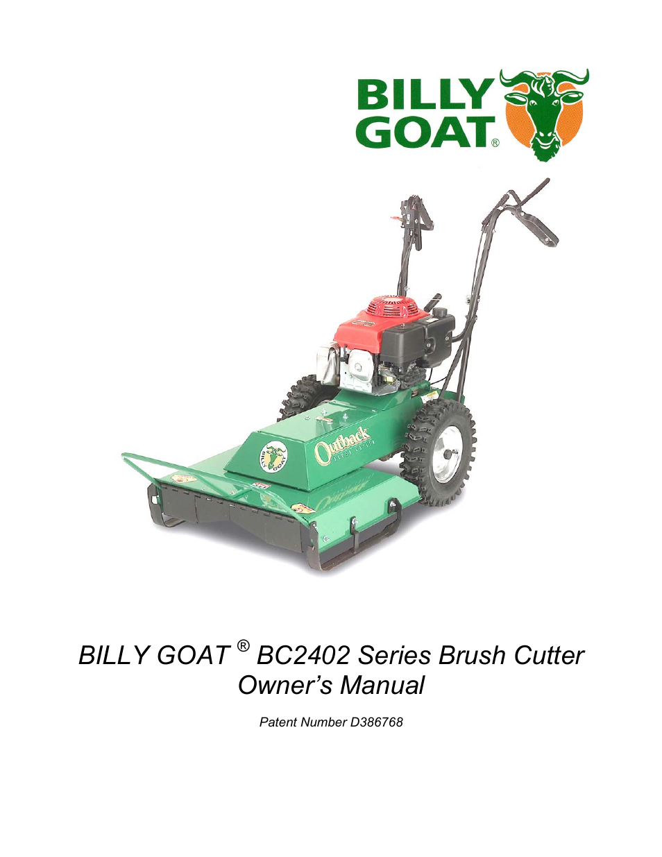 Billy Goat BC2402 Series User Manual | 36 pages