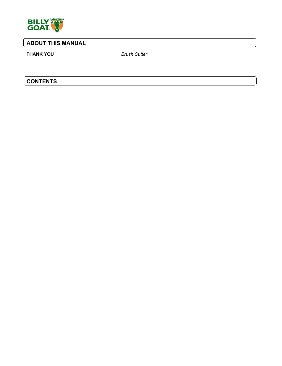 Billy Goat BC2402 Series User Manual | Page 2 / 36