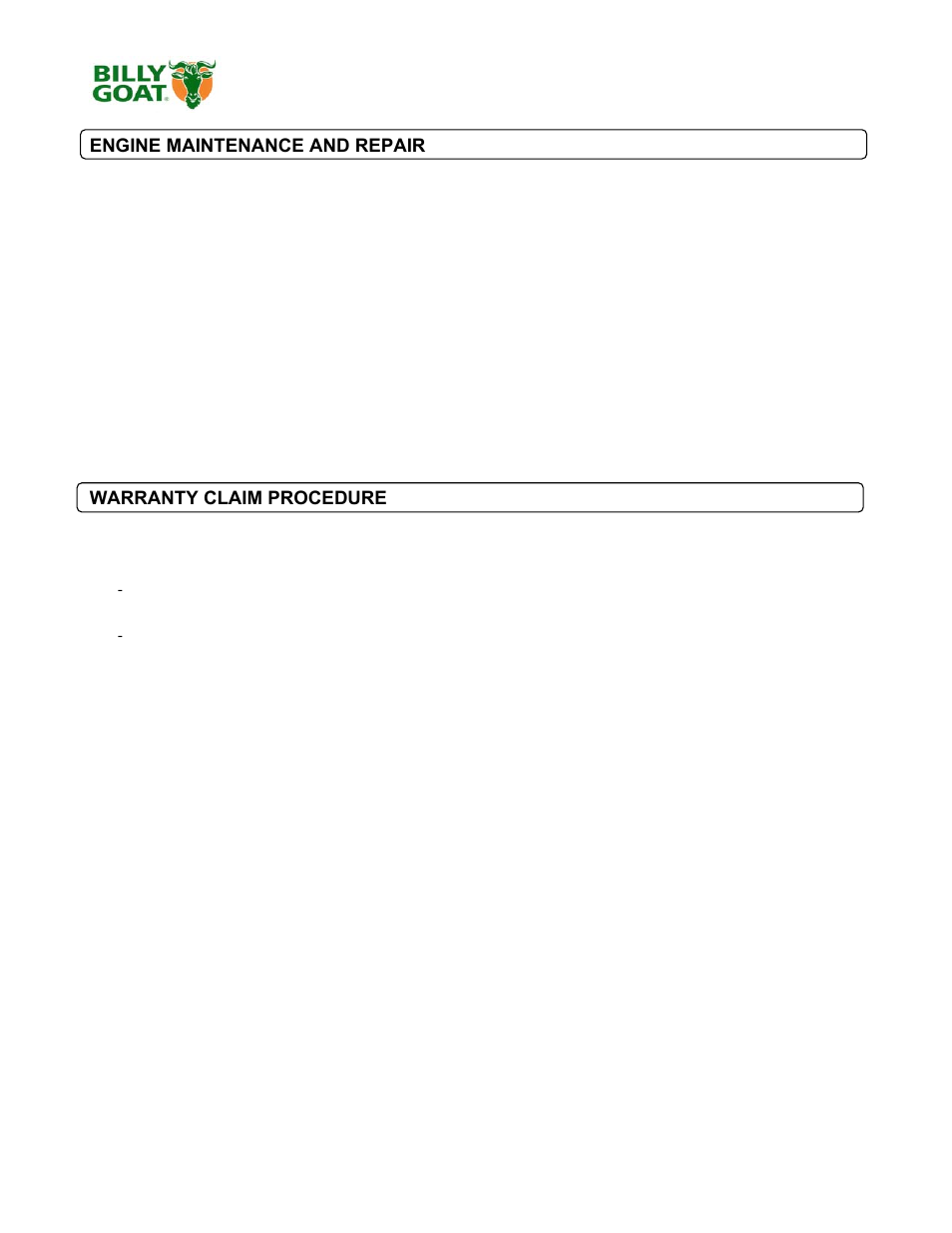 Billy Goat BC2402 Series User Manual | Page 26 / 36