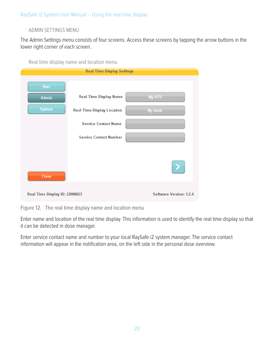 RaySafe i2 System User Manual | Page 20 / 49