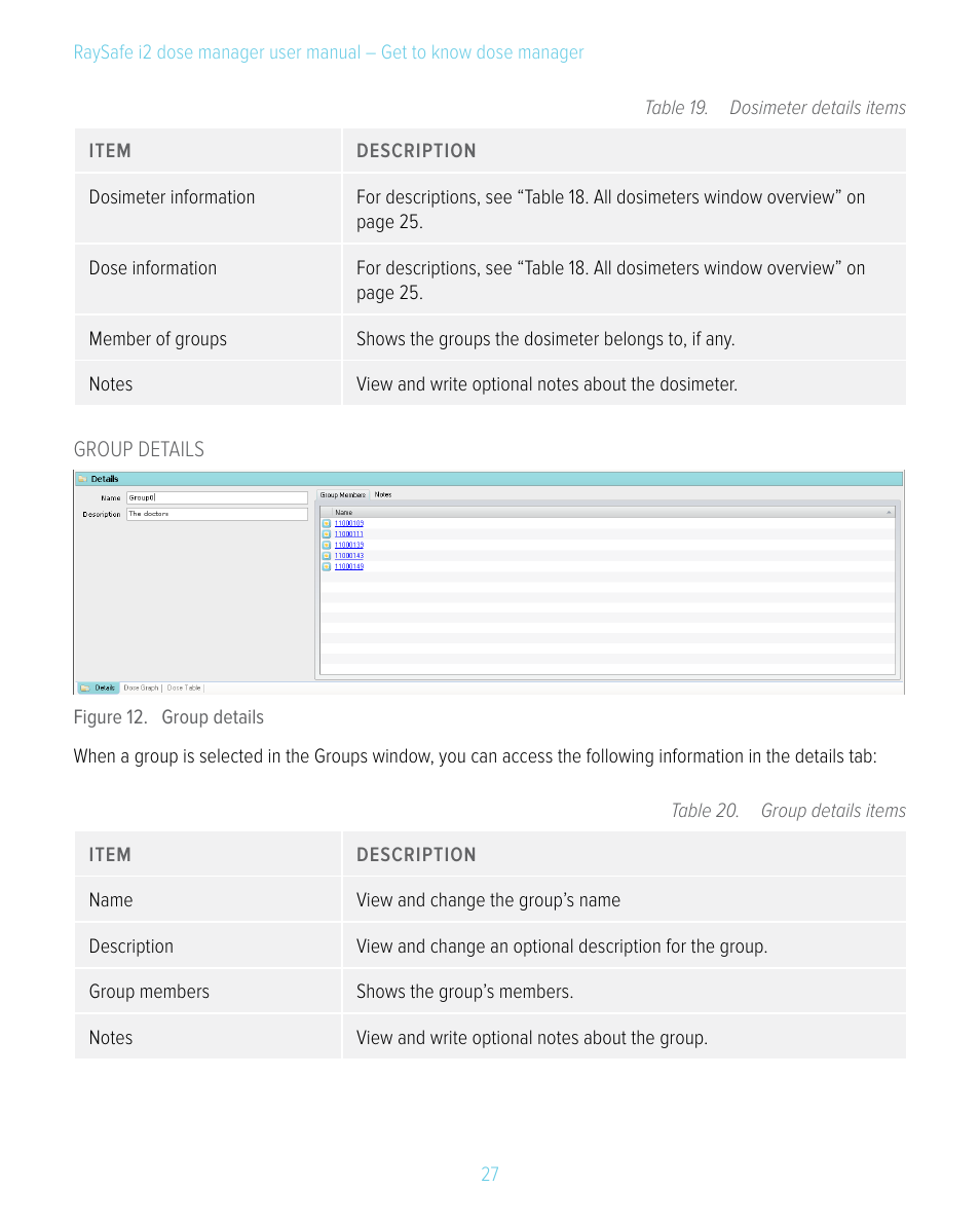 RaySafe i2 Dose Manager User Manual | Page 27 / 59