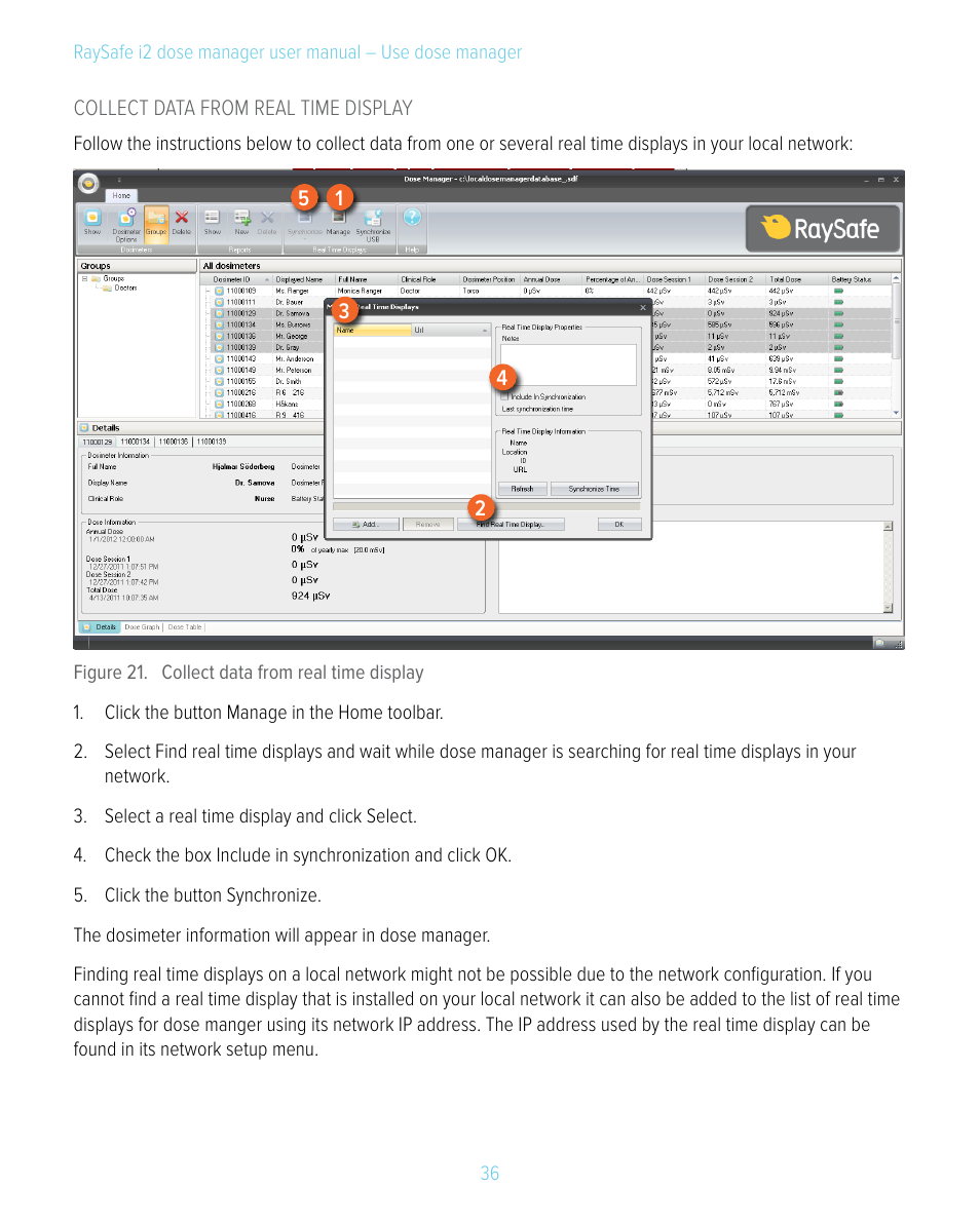 RaySafe i2 Dose Manager User Manual | Page 36 / 59
