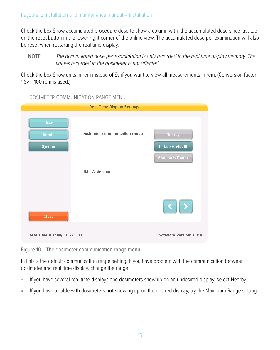 RaySafe i2 Installation Manual User Manual | Page 16 / 33
