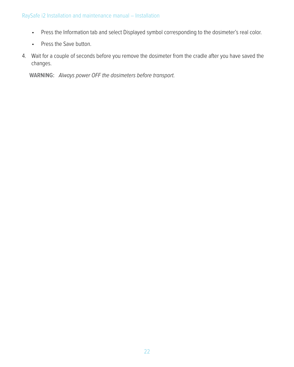 RaySafe i2 Installation Manual User Manual | Page 22 / 33