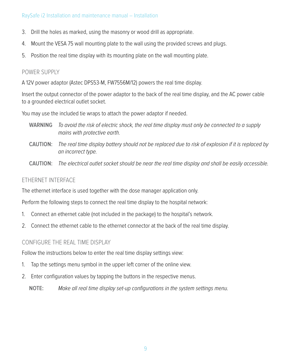 RaySafe i2 Installation Manual User Manual | Page 9 / 33