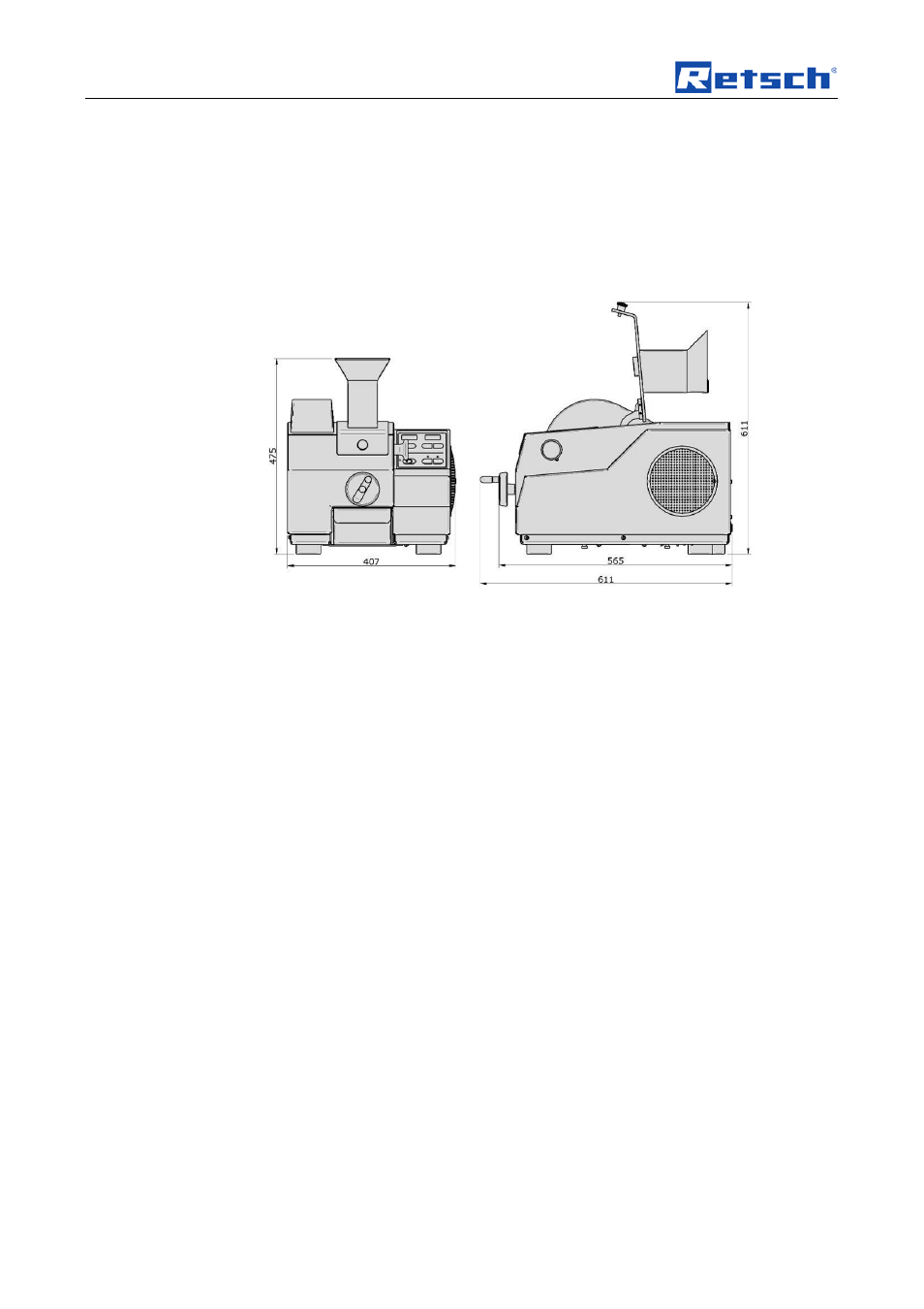 2btechnical data, Dimensions and weight, Required floor space | Retsch BB 50 User Manual | Page 14 / 41