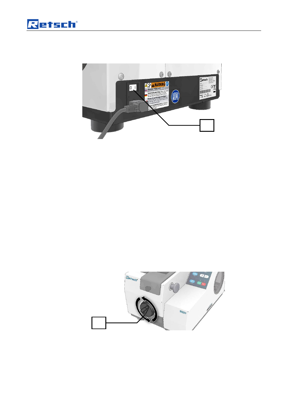 Operating the machine, Switching on and off, Setting the gap width to zero position | Retsch BB 50 User Manual | Page 23 / 41