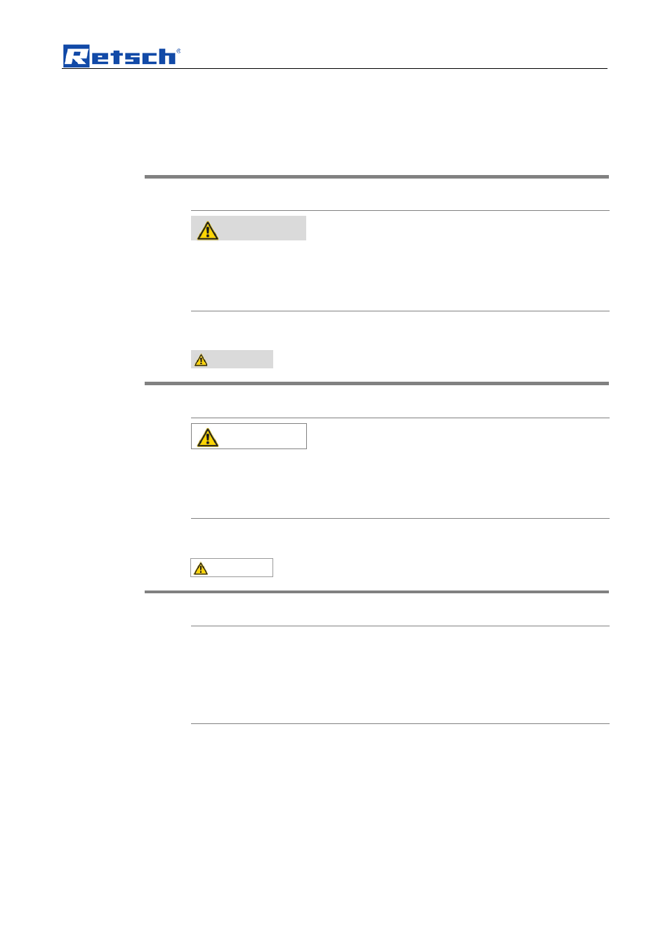 Explanations of the safety warnings, Warning, Caution | Notice | Retsch BB 50 User Manual | Page 7 / 41