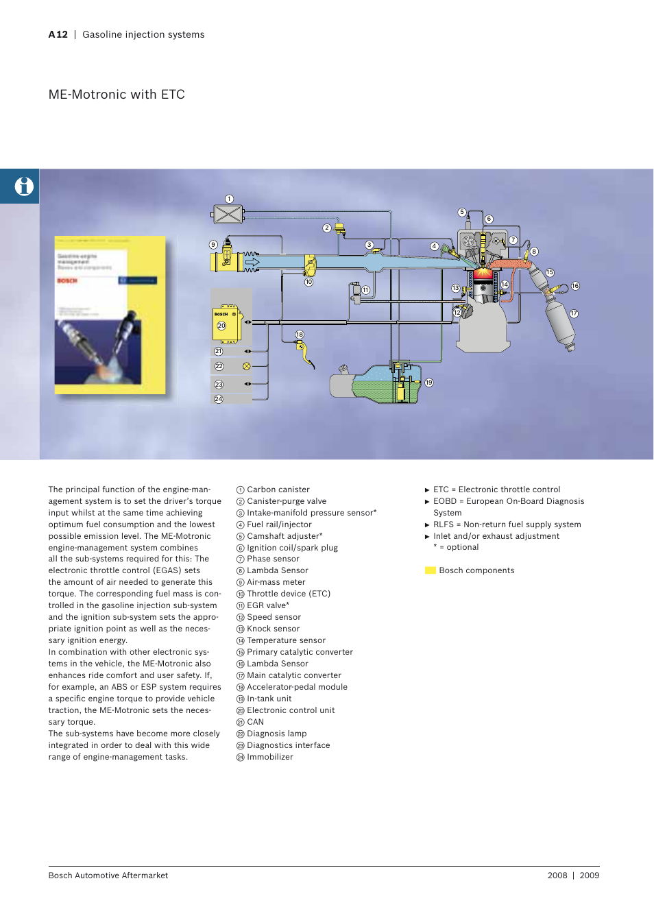 Me-motronic with etc, A 12 | gasoline injection systems | Bosch 2008 User Manual | Page 14 / 75