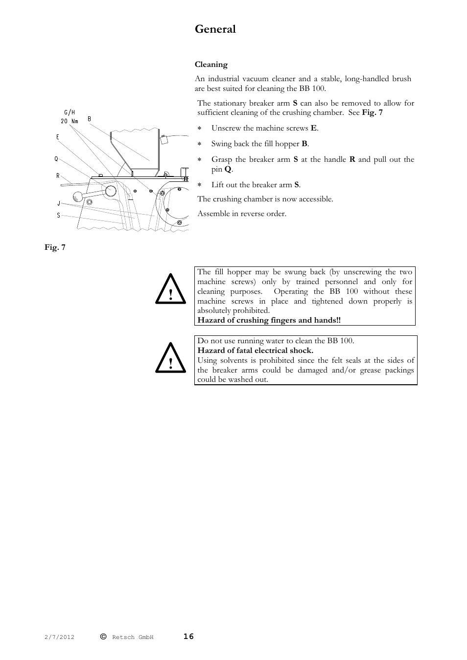 General | Retsch BB 100 User Manual | Page 16 / 24