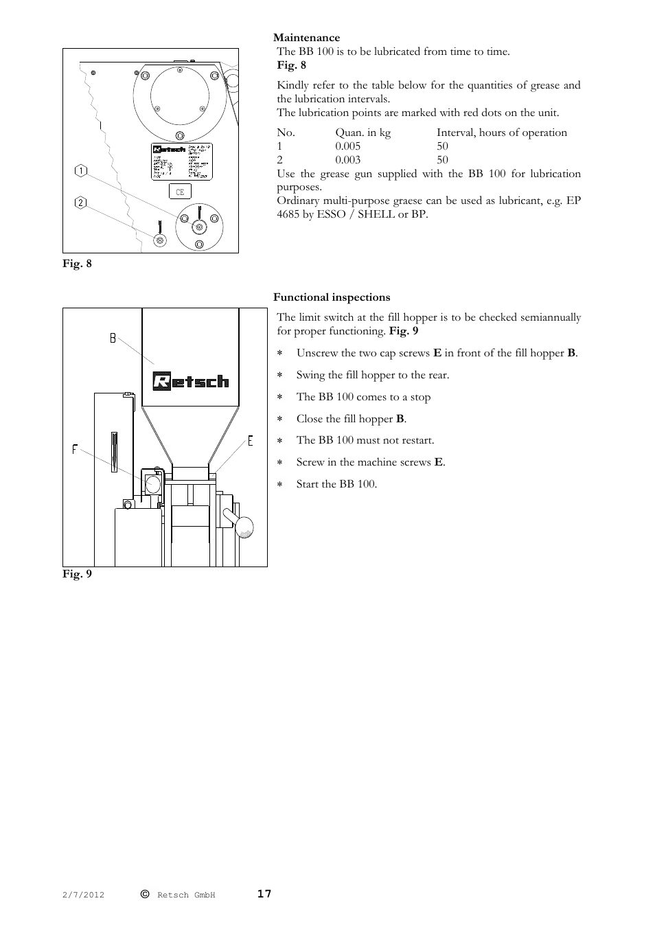 Retsch BB 100 User Manual | Page 17 / 24