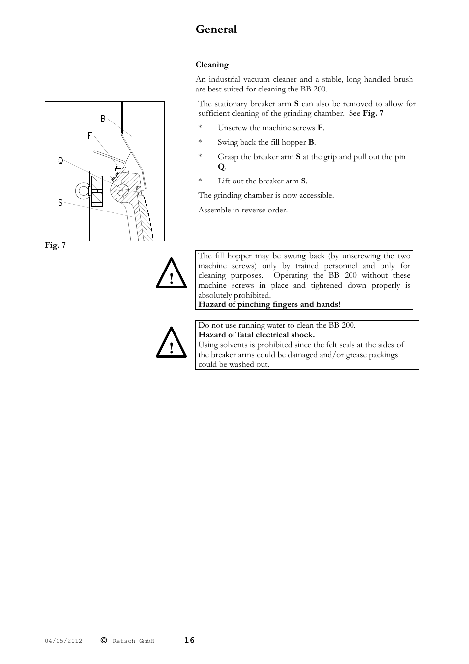 General | Retsch BB 200 User Manual | Page 16 / 24