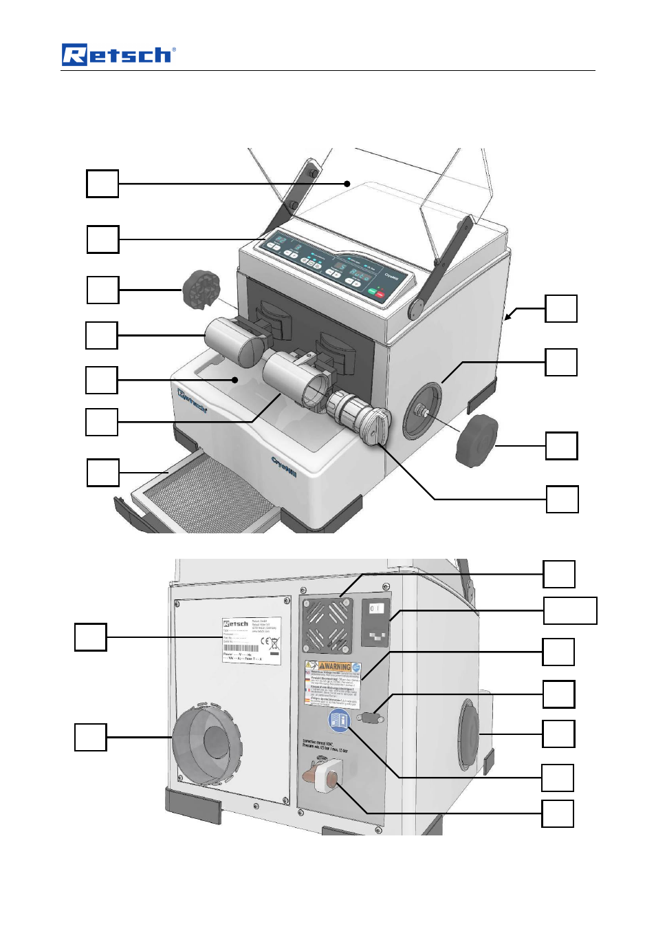 Operating the machine, 2 operating elements and displays | Retsch Cryomill User Manual | Page 27 / 68