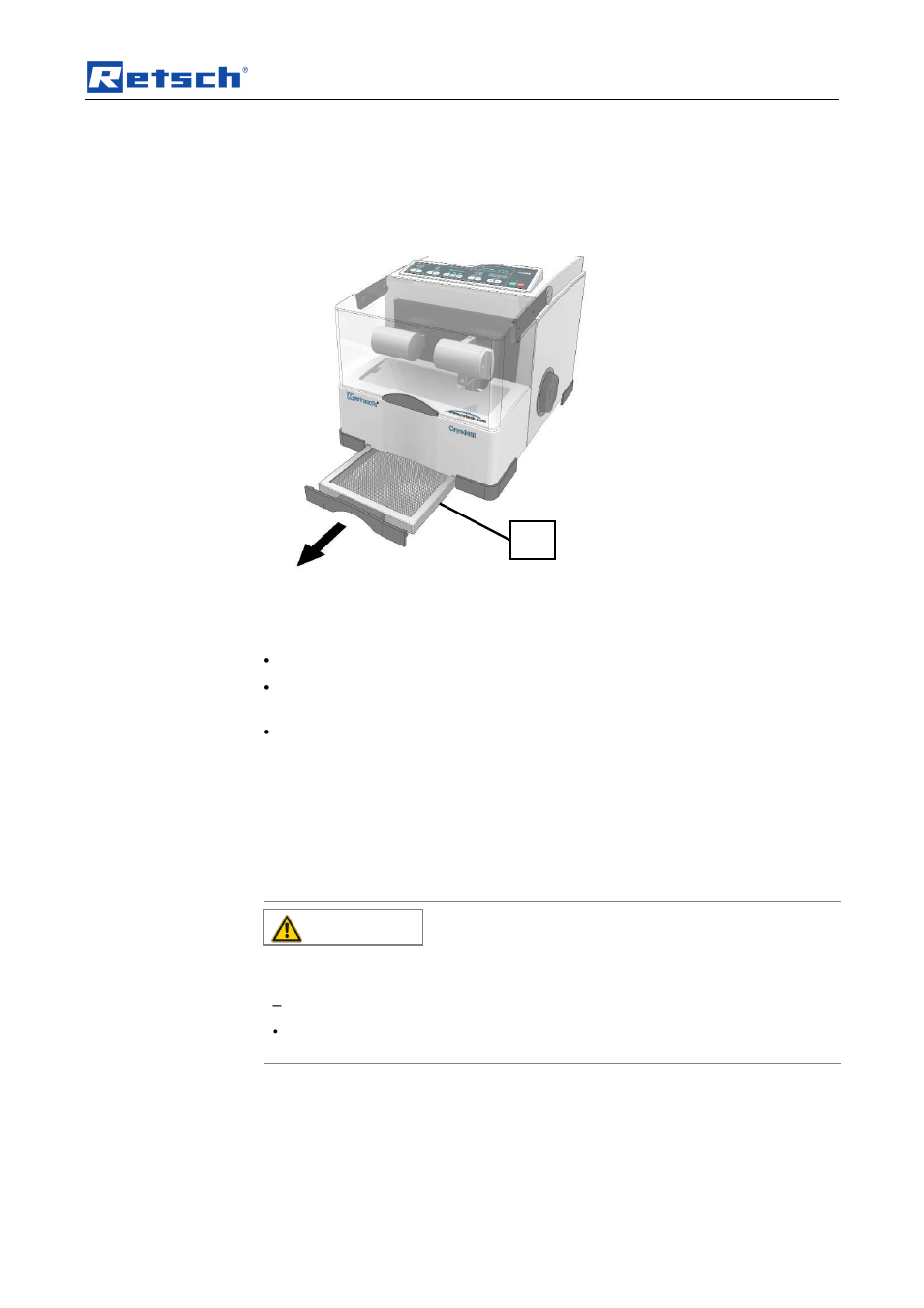 8 cleaning, wear and service, Cleaning, wear and service, 1 cleaning | 2 wear, 3 wearing parts, Caution, 4 service | Retsch Cryomill User Manual | Page 51 / 68