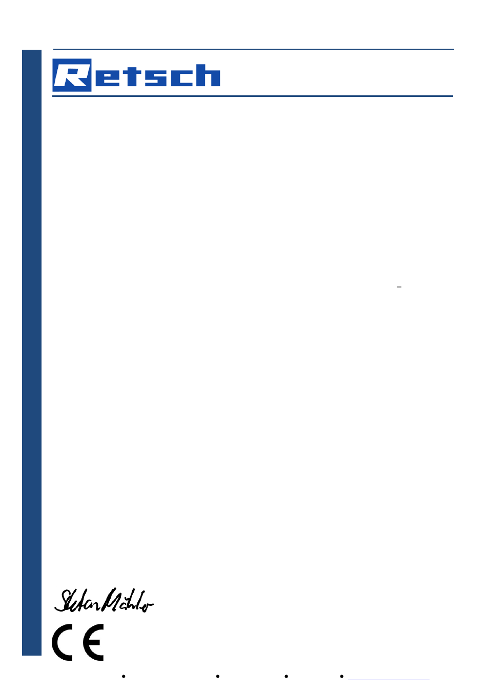 Mixer mill, Certificate of ce-conformity, Cryomill | Retsch Cryomill User Manual | Page 65 / 68