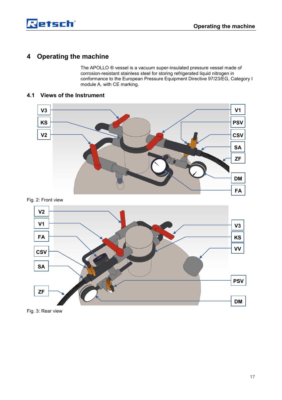4 operating the machine | Retsch CryoMill Autofill 50l User Manual | Page 17 / 28