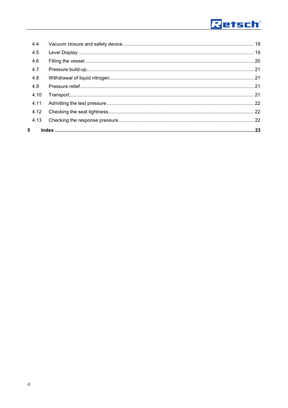Retsch CryoMill Autofill 50l User Manual | Page 4 / 28