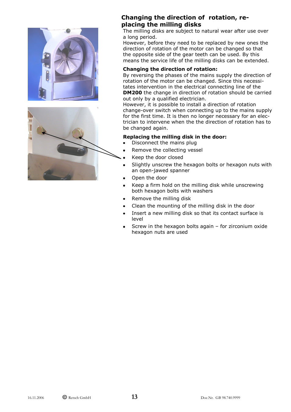Retsch DM 200 User Manual | Page 13 / 20