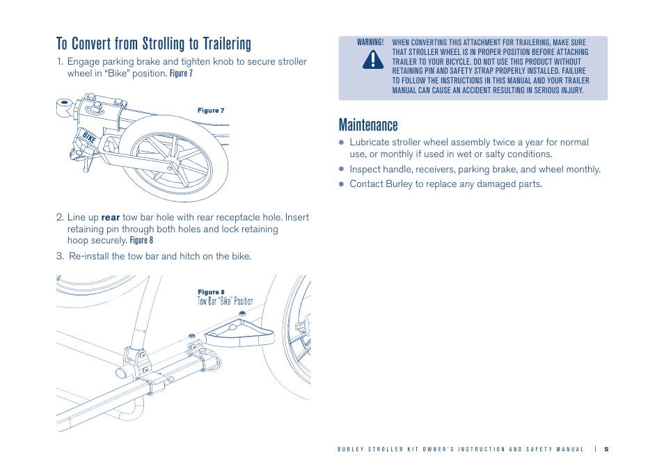 Maintenance | Burley Stroller Kit User Manual | Page 5 / 6