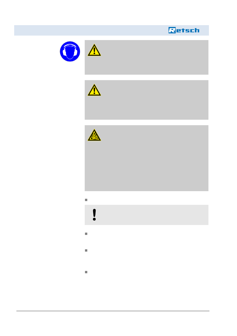 Safety instructions and use | Retsch DM 400 User Manual | Page 16 / 60