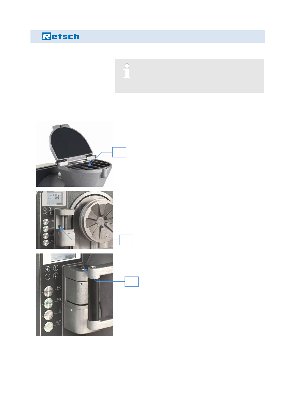 Safety instructions and use, 6 safety equipment | Retsch DM 400 User Manual | Page 17 / 60