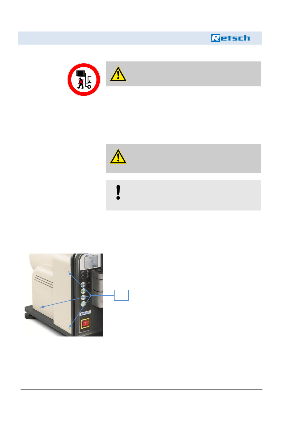 Installation, 3 positioning | Retsch DM 400 User Manual | Page 24 / 60