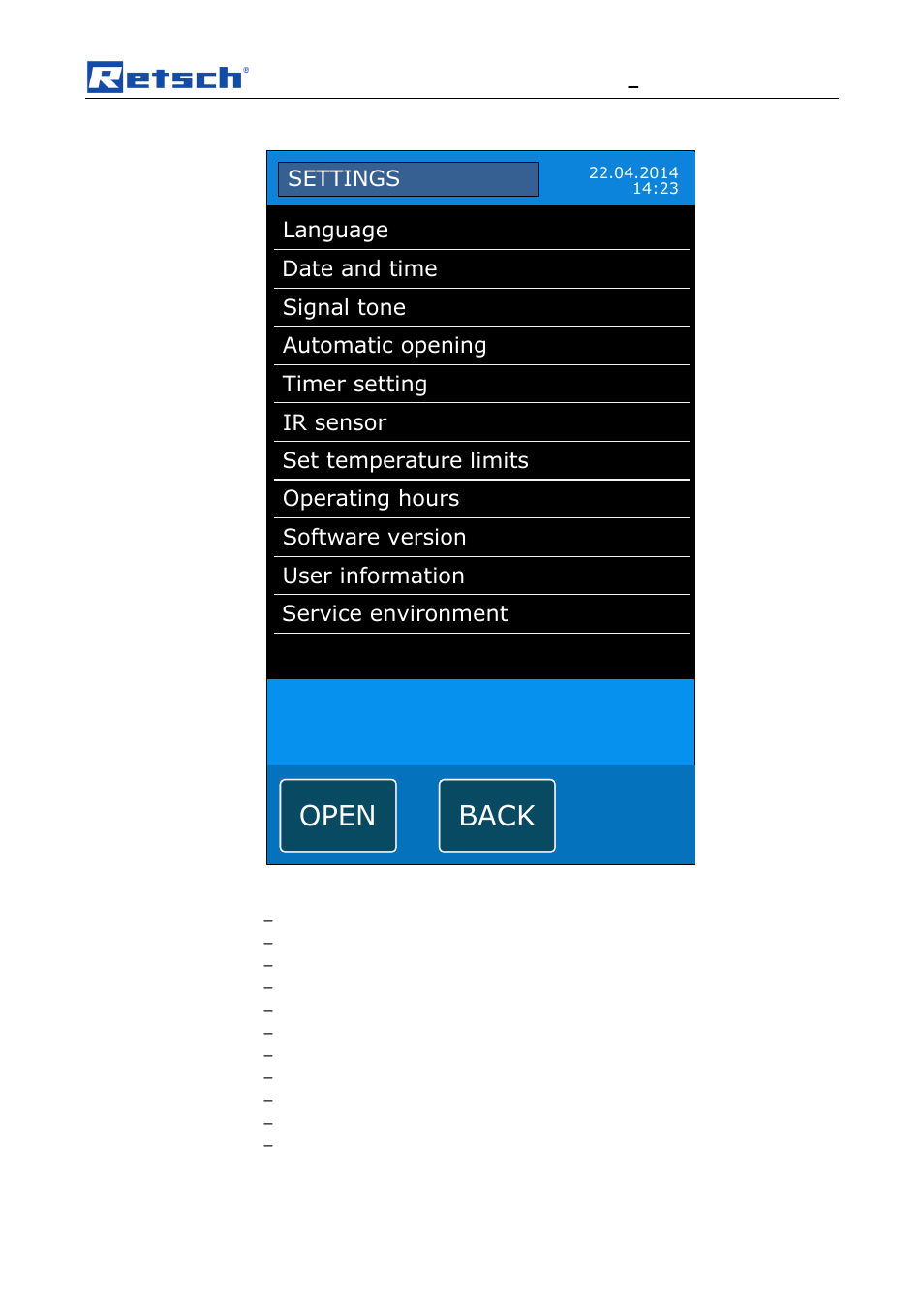 Open back | Retsch Emax User Manual | Page 49 / 67