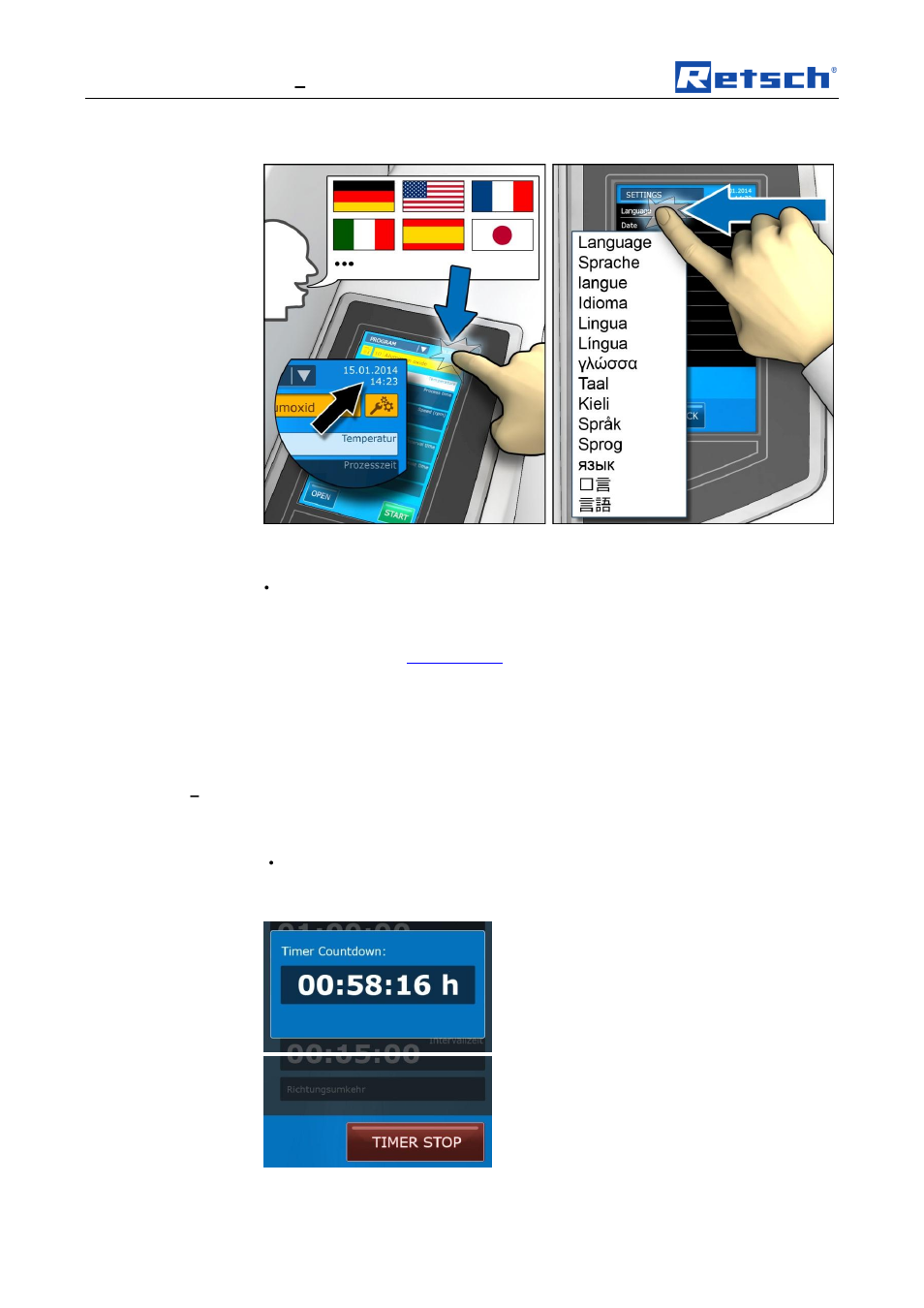 Control panel software – controlling the device | Retsch Emax User Manual | Page 50 / 67