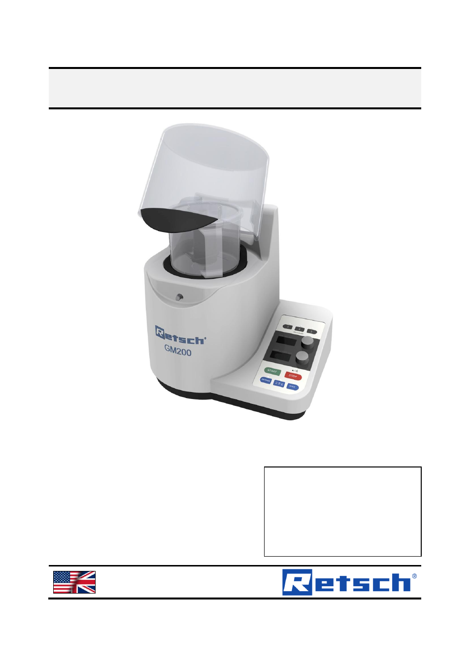 Retsch GM 200 User Manual | 44 pages